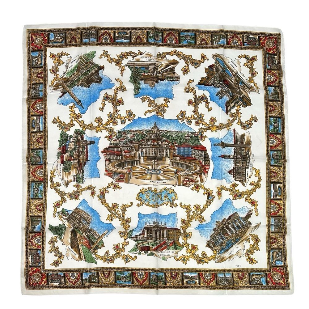 ROMA Vintage Souvenir Roma Scarf Made in Italy 100% Polyester 30x30